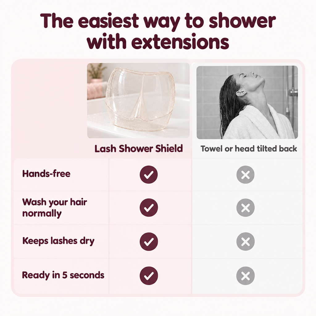 Lash Shower Shield vs towel or tilting your head back